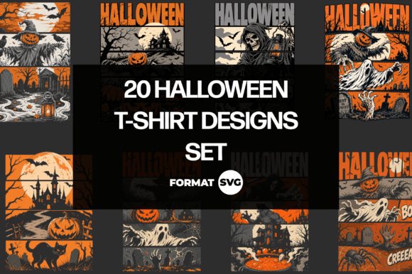 20 Halloween Horror SVG Bundle: Graphics & T-Shirt Designs