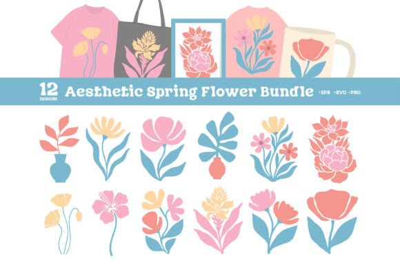 Aesthetic Spring Flower SVG Bundle