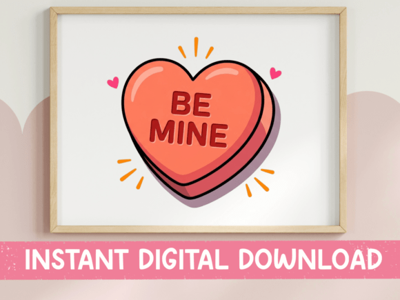 Be Mine Coral Heart Candy Sticker