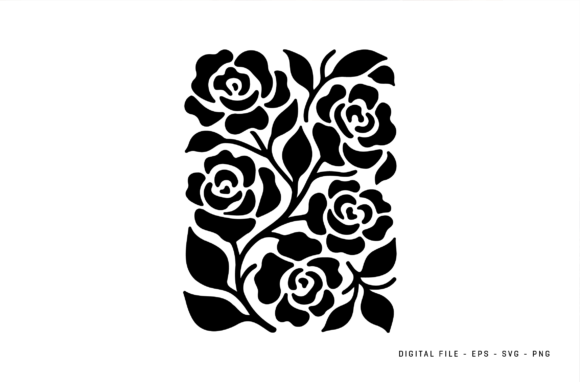 Black and White Rose SVG for Graphics and Illustrations