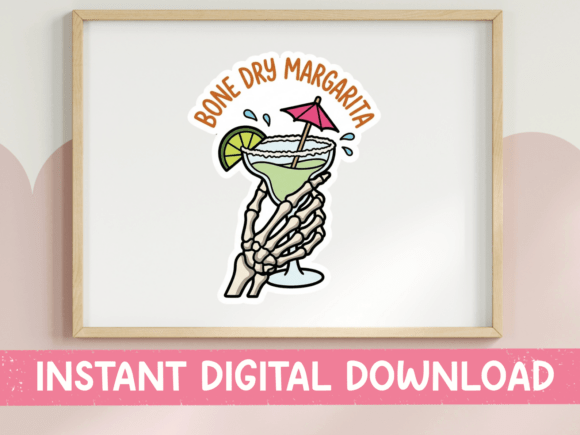 Bone Dry Margarita Skeleton Sticker Graphics