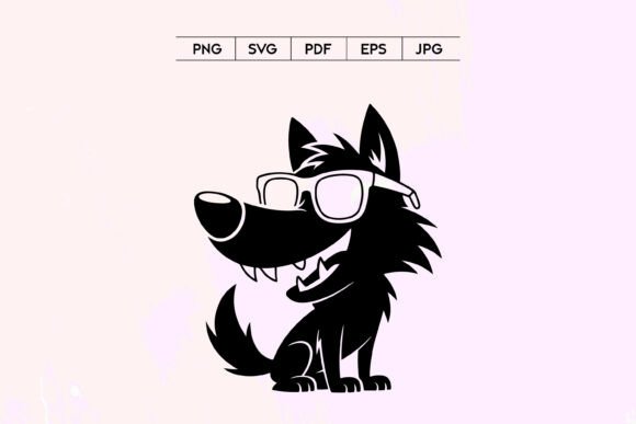 Cool Wolf with Glasses SVG Graphics