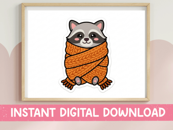 Cozy Raccoon Blanket Fall SVG Graphics
