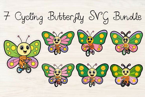 Cycling Butterfly SVG Bundle: Graphics for Playful Branding
