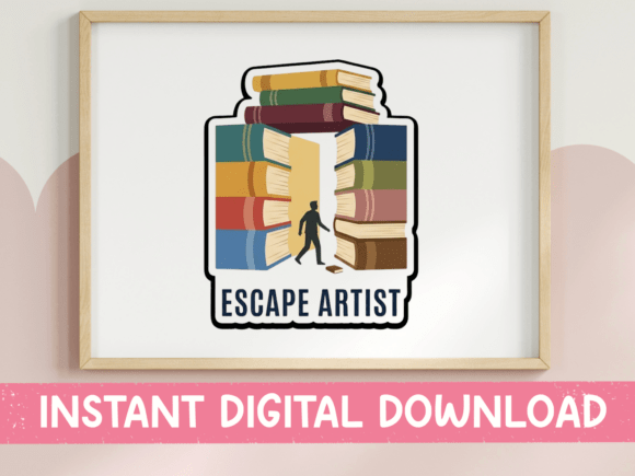 Escape Artist Book Door Sticker Graphics