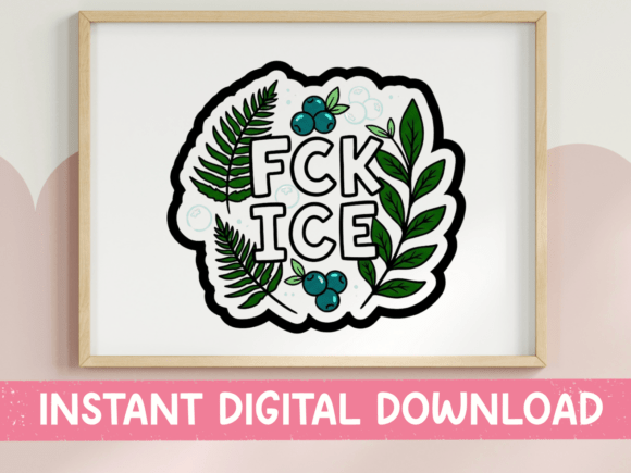 FCK ICE Botanical Protest SVG Graphics