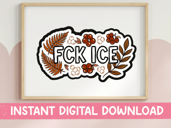FCK ICE Fall Boho Protest SVG Graphics