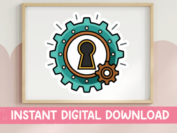 Gear Keyhole Steampunk Sticker Graphics