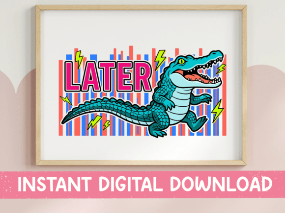 Later Running Alligator SVG PNG Graphics