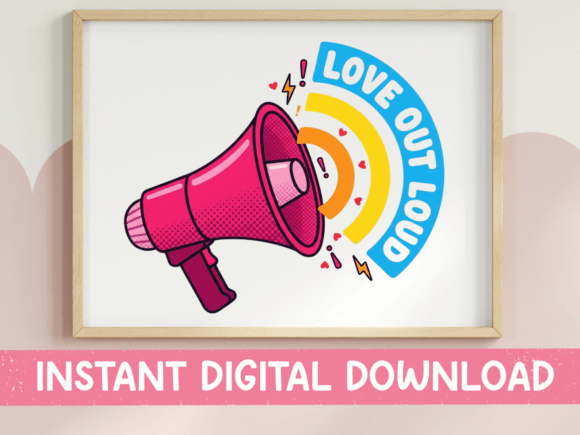 Love out Loud Megaphone Pride Sticker Graphics