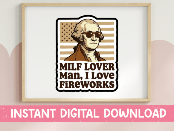 MILF Lover Fireworks Vintage SVG Graphics