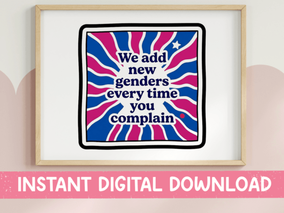 New Genders Sunburst SVG Red Blue Graphics