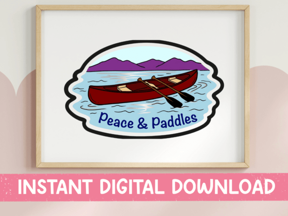 Peace and Paddles Canoe SVG: Graphics for T-Shirt Designs