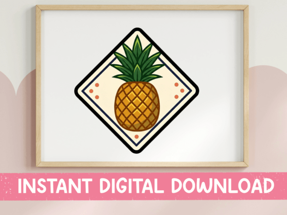 Pineapple Diamond Badge Sticker: Graphics for T-Shirt Designs