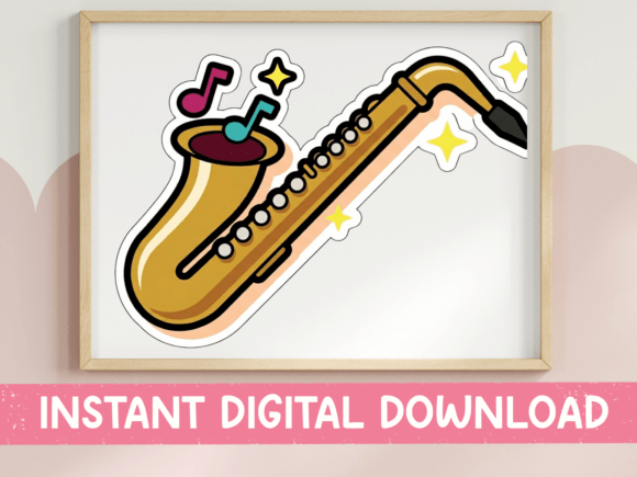 Saxophone Music Sticker Design