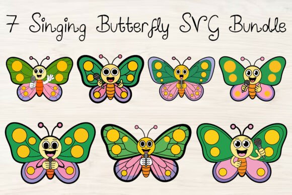 Singing Butterfly SVG Bundle: Graphics for Playful Branding