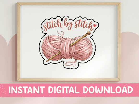 Stitch by Stitch Yarn Ball Sticker Graphics