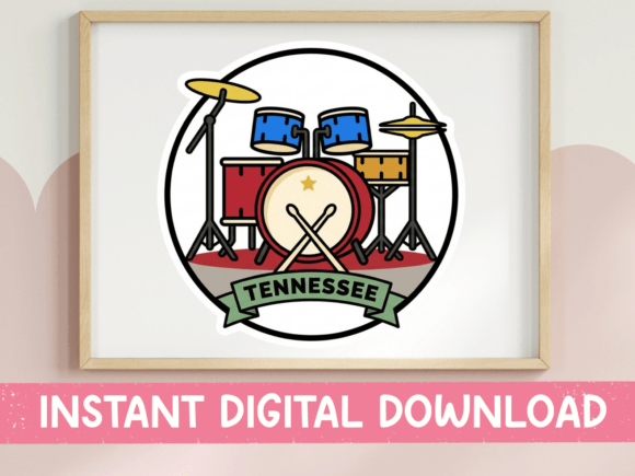 Tennessee Drum Kit Music Sticker Graphics