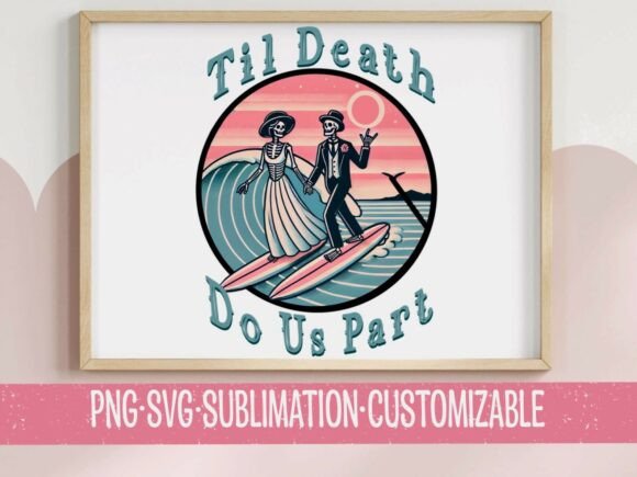 Til Death Do Us Part Skeleton SVG PNG: Graphics for T-Shirt Designs