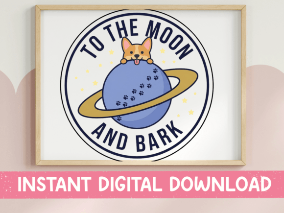 To the Moon and Bark SVG: Graphics for T-Shirt Designs
