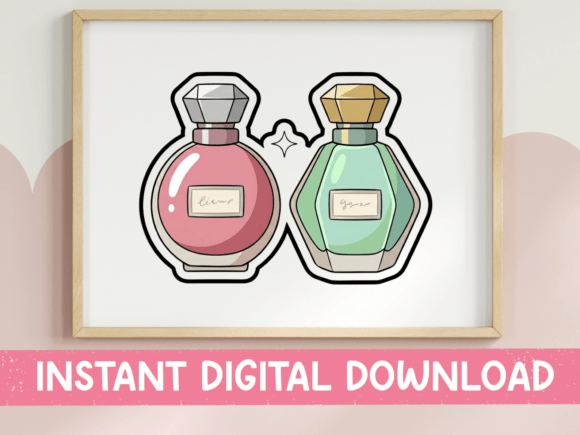 Twin Perfume Bottles Beauty Sticker Graphics