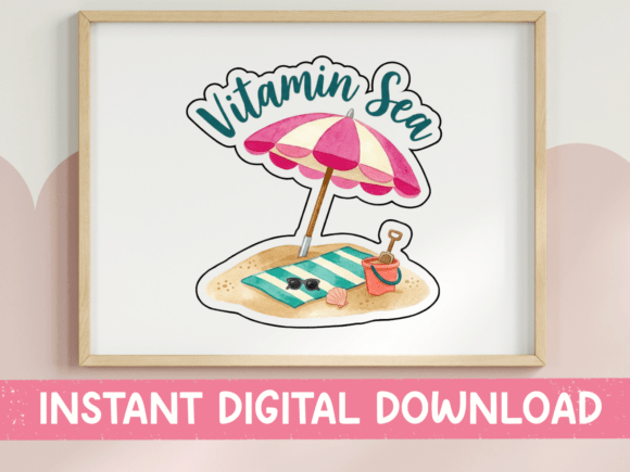 Vitamin Sea Beach Scene SVG Graphics